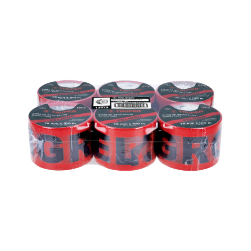 Cinta de seguridad, rollo de 100 m "Peligro", Truper