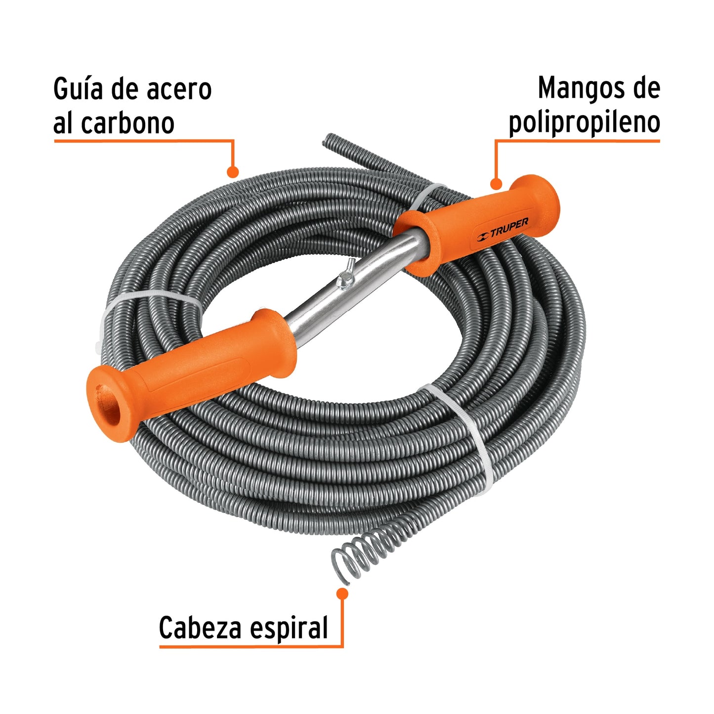 Desatorador de 15 m tipo barreno con manivela, Truper