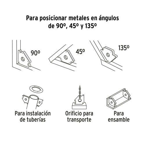 Escuadra magnética para soldar de 3", carga 10 kg, PRETUL