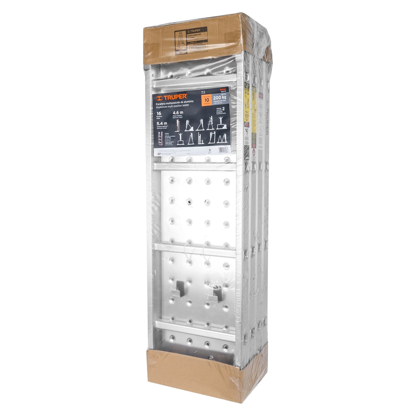 Escalera multiposición 16 peldaños, Tipo I, Truper