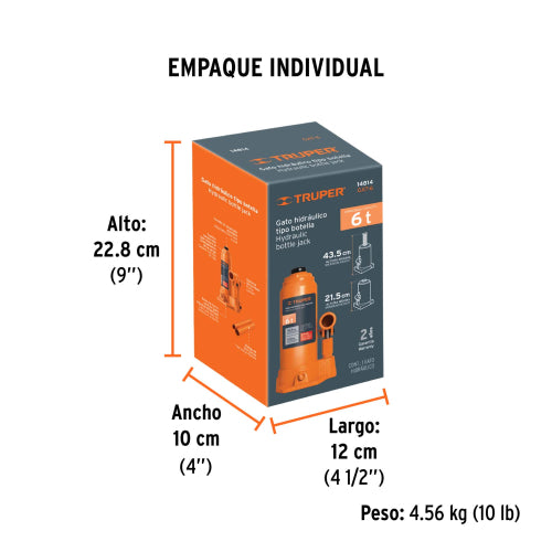 Gata de botella, de 6 Ton, Truper