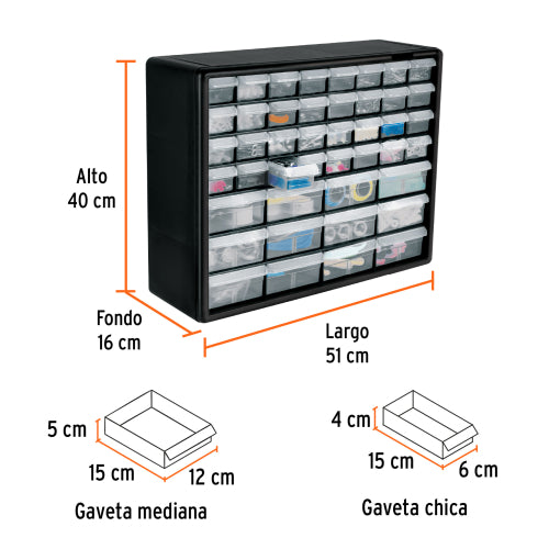 Organizador con 44 gavetas, Truper