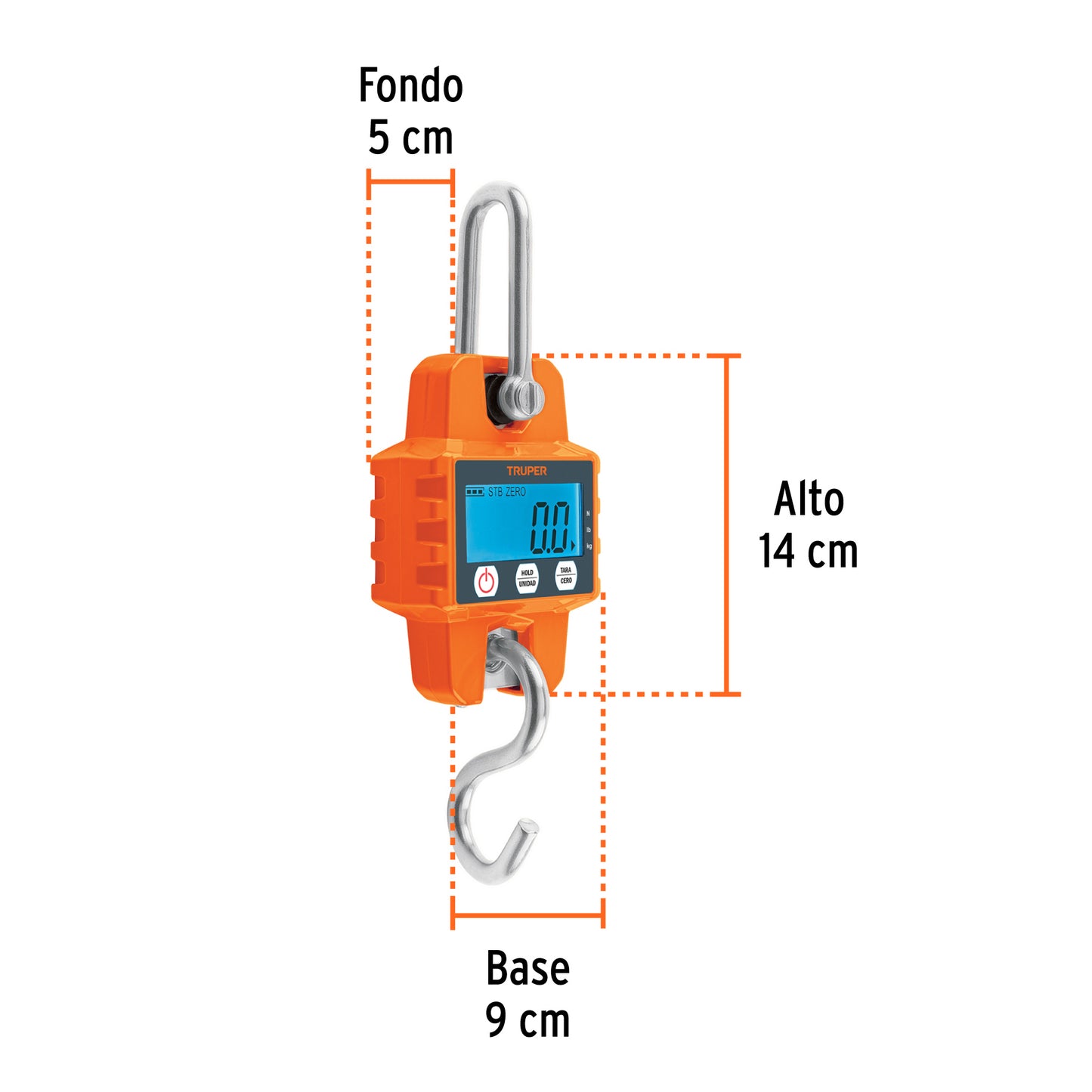 Balanza electrónica colgante, de pilas, 300 kg, Truper