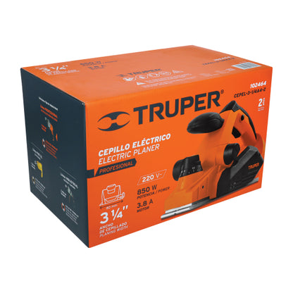 Cepillo eléctrico profesional 3-1/4",850W 220V, Truper