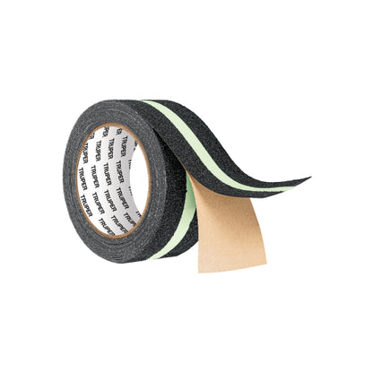 Cinta antideslizante negra/fotoluminiscente, con abrasivo