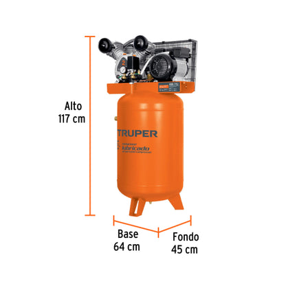 Compresora vertical 120 L, 4 HP (máx), 220 V, con clavija