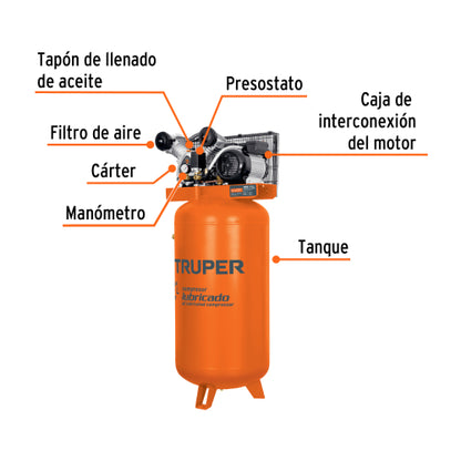 Compresora vertical 180 L, 4 HP (máx) 220 V, clavija europea