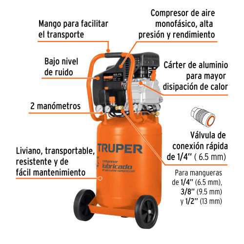 Compresora vertical 50 L, 3-1/2 HP (potencia máxima), 220 V