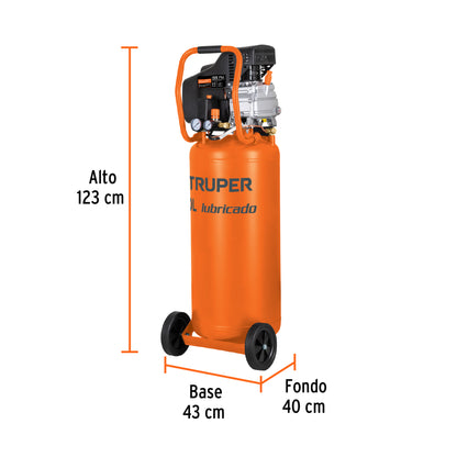 Compresora lubricada, 80 L vertical