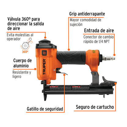 Engrapadora neumática calibre 22, Truper