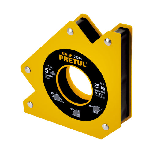 Escuadra magnética para soldar de 5", carga 25 kg, PRETUL