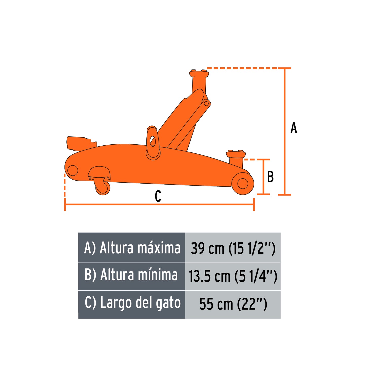 Gata tipo lagarto 2.5t Truper