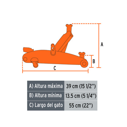 Gata tipo lagarto 2.5t Truper