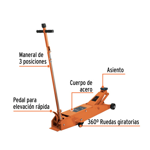 Gata tipo lagarto profesional de patín 5t profesional, Truper