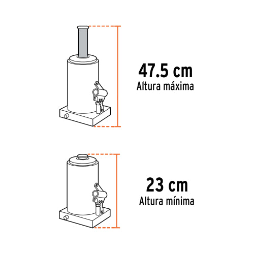 Gata de botella, de 12 Ton, Truper
