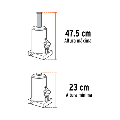 Gata de botella, de 16 Ton, Truper