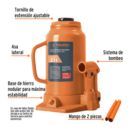 Gata de botella de 21 Ton, TRUPER