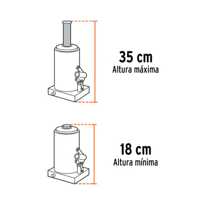 Gata de botella, de 2 Ton, Truper