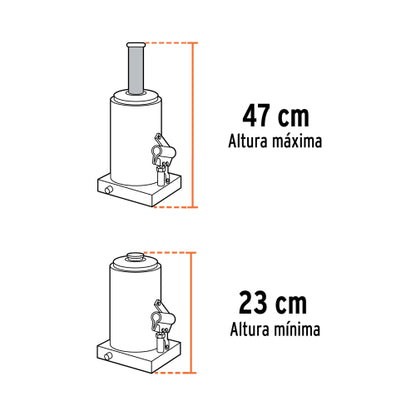 Gata de botella, de 8 Ton, Truper