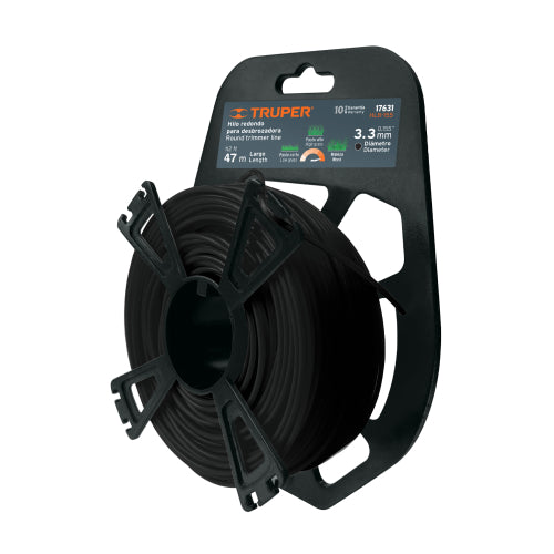 Hilo redondo, p/desbrozadora, 3.3mmx47m tarjeta tipo carrete