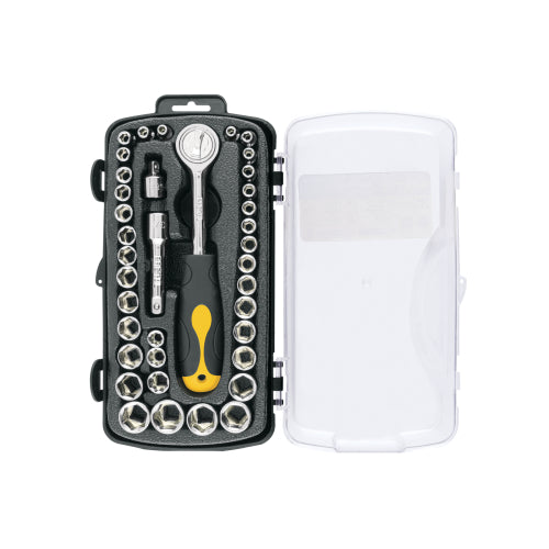 Juego de 39 herramientas 1/4" y 3/8" para mecánico, Pretul
