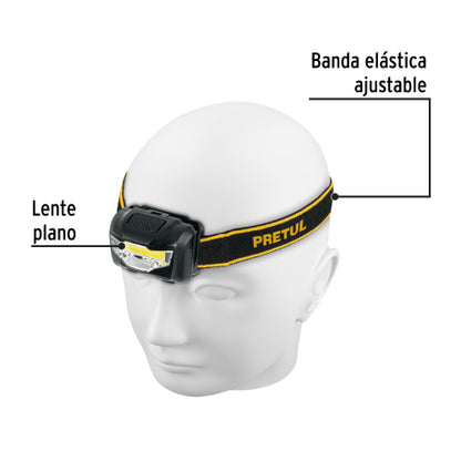 Linterna de minero LED 100 lm de 3 pilas AAA, PRETUL