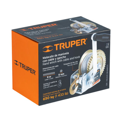 Templadora de manivela de 650 kg con cable, Truper