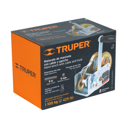 Templadora de manivela de 1100 kg con cable, Truper