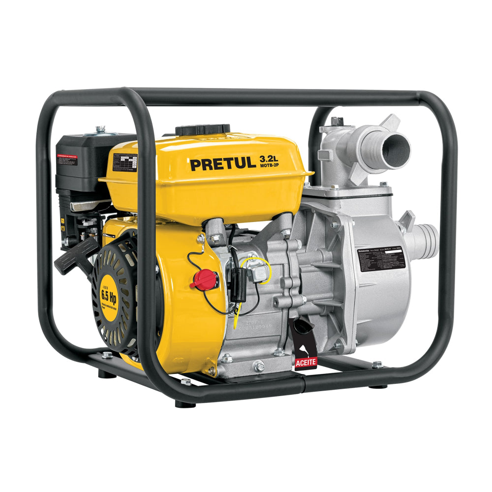 Motobomba autocebante 2"x2", gas. 6-1/2HP, agrícola, PRETUL