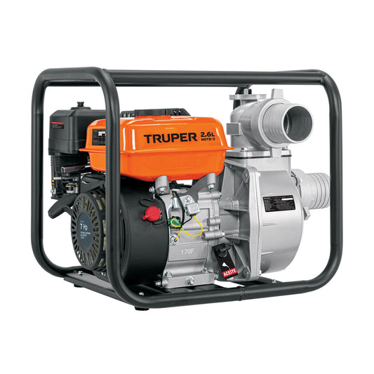 Motobomba autocebante 3"x3", gasolina 7HP, agrícola, TRUPER