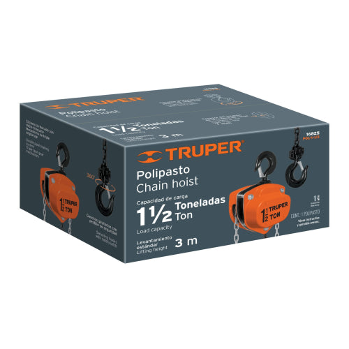 Tecle de cadena de 1-1/2 ton, Truper
