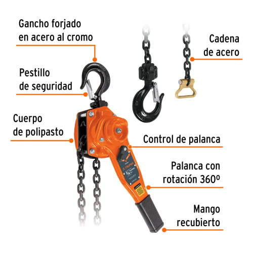 Tecles con ratchet 3/4 toneladas, Truper