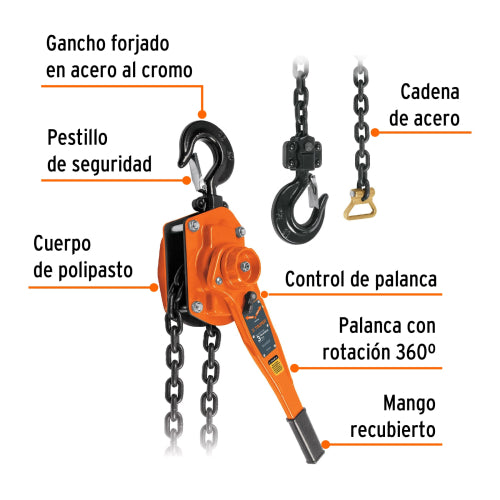 Tecles con ratchet 3 toneladas, Truper