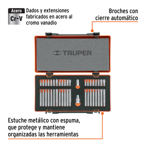 Juego de 42 piezas, puntas de 75 y 30 mm Truper