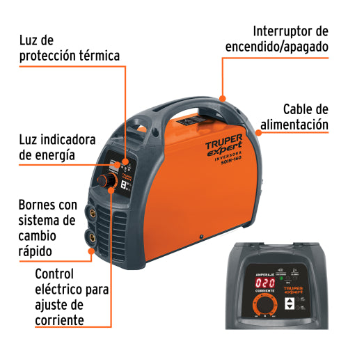 Soldadora inversora 160A, 220V, TRUPER