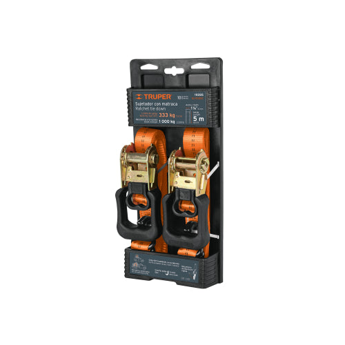 Juego de 2 sujetadores con ratchet carga máxima 1000 kg