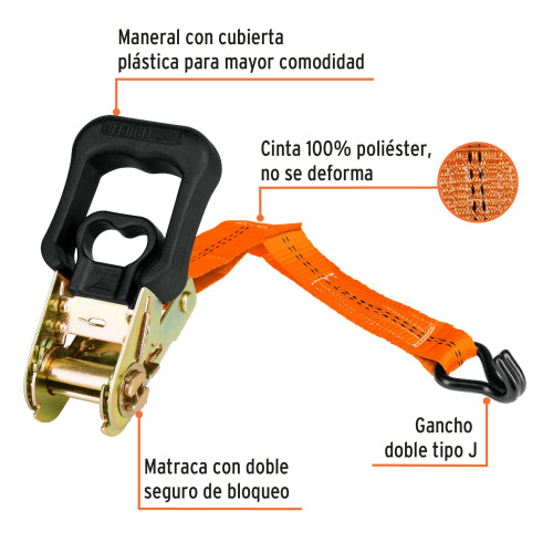Juego de 2 sujetadores con ratchet carga máxima 1000 kg