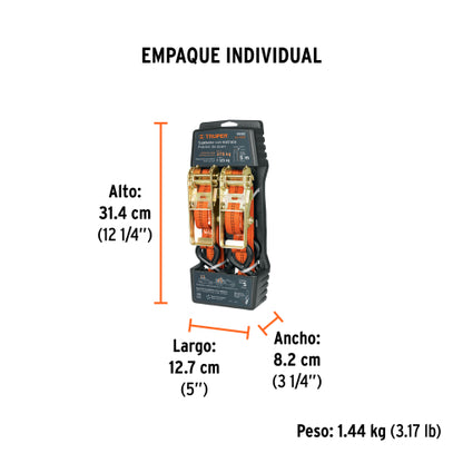 Juego de 2 sujetadores con ratchet carga máxima 1125 kg