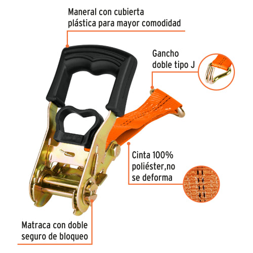 Juego de 2 sujetadores con ratchet carga máxima 1500 kg