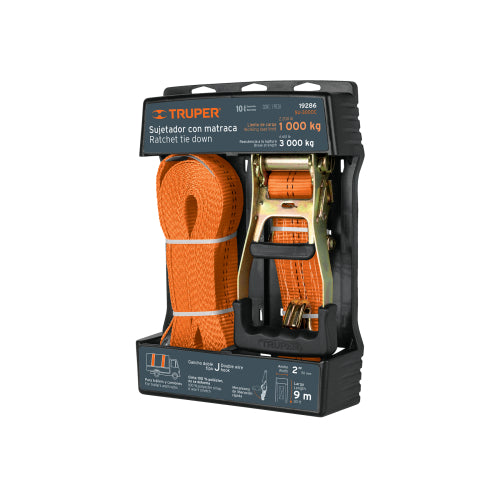 Sujetador con ratchet, carga máxima 3000 kg, Truper