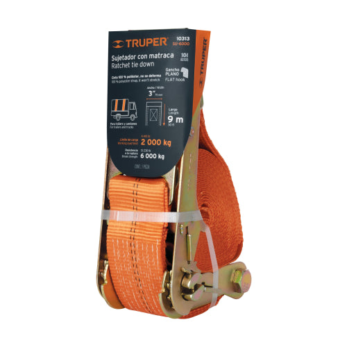 Sujetador con ratchet, carga máxima 6000 kg, Truper