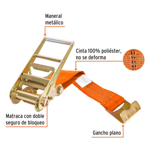 Sujetador con ratchet, carga máxima 6000 kg, Truper