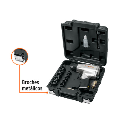 Kit de llave de impacto 1/2", Truper