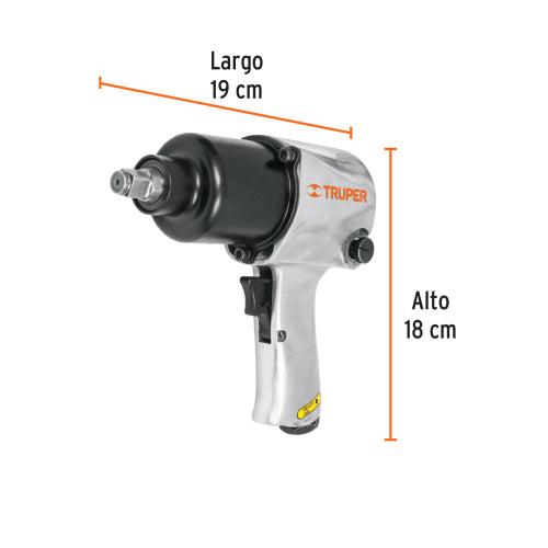 Kit de llave de impacto 1/2" con estuche de plástico. Truper