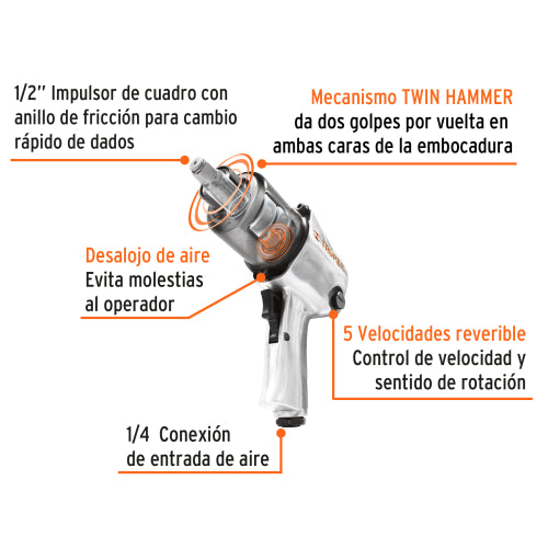 Llave (pistola) de impacto industrial, Truper