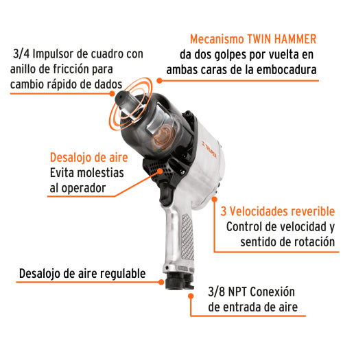 Llave (pistola) de impacto industriales, Truper