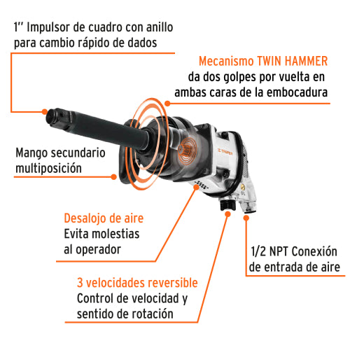 Llave (pistola) de impacto industriales, Truper